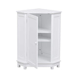 Flynama 17.5 in. W x 17.50 in. L x 31.40 in. H White Bathroom Cabinet Triangle Corner Storage Cabinet with Adjustable Shelf