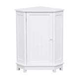 Flynama 17.5 in. W x 17.50 in. L x 31.40 in. H White Bathroom Cabinet Triangle Corner Storage Cabinet with Adjustable Shelf