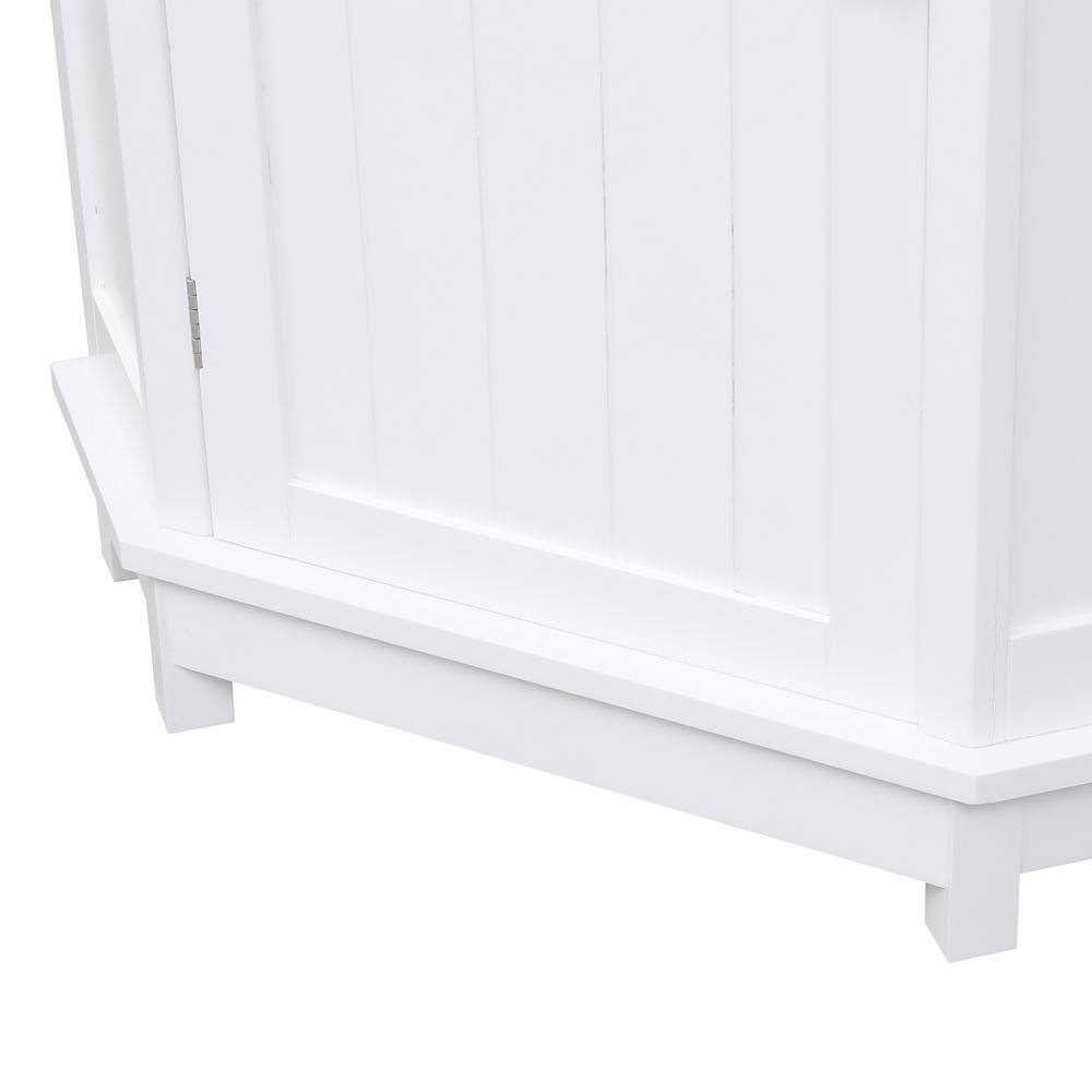 Flynama 17.5 in. W x 17.50 in. L x 31.40 in. H White Bathroom Cabinet Triangle Corner Storage Cabinet with Adjustable Shelf