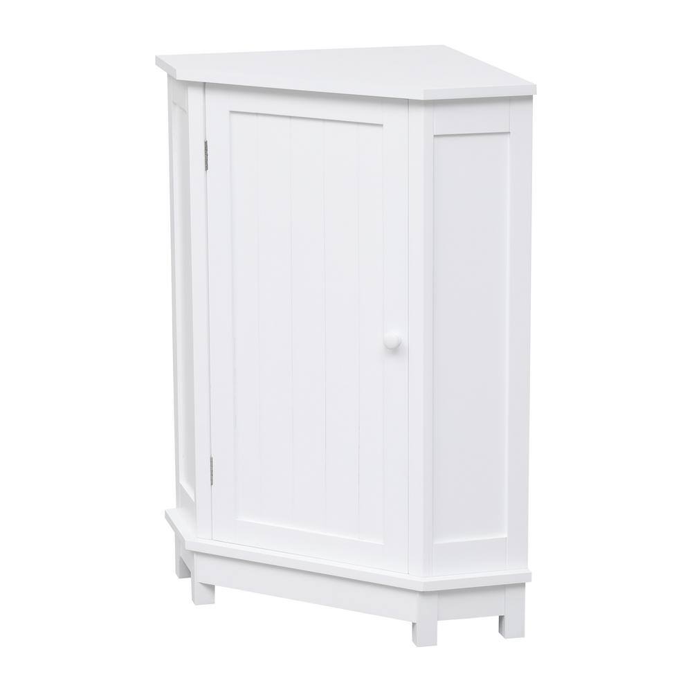 Flynama 17.5 in. W x 17.50 in. L x 31.40 in. H White Bathroom Cabinet Triangle Corner Storage Cabinet with Adjustable Shelf