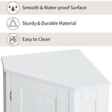 Flynama 17.5 in. W x 17.50 in. L x 31.40 in. H White Bathroom Cabinet Triangle Corner Storage Cabinet with Adjustable Shelf