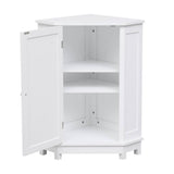 Flynama 17.5 in. W x 17.50 in. L x 31.40 in. H White Bathroom Cabinet Triangle Corner Storage Cabinet with Adjustable Shelf