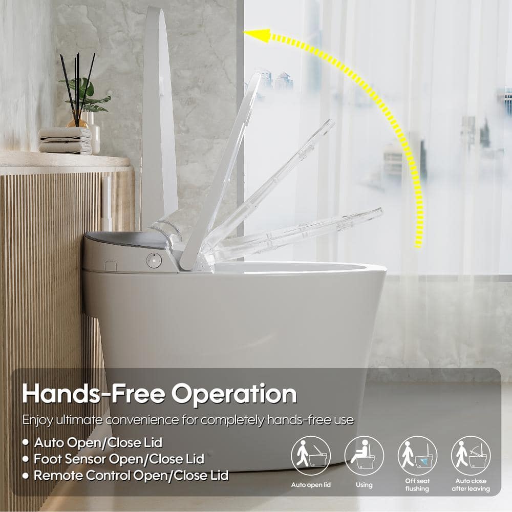 FORCLOVER Smart Dual Flush Elongated Toilet with Heated Seat & Dryer