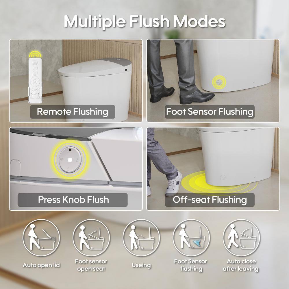 FORCLOVER Smart Dual Flush Elongated Toilet with Heated Seat & Dryer