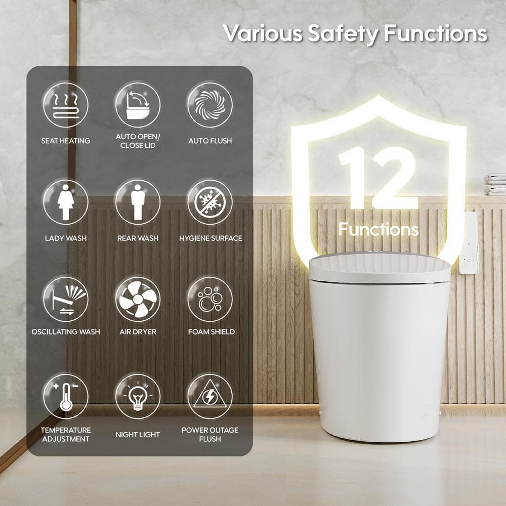 FORCLOVER Smart Dual Flush Elongated Toilet with Heated Seat & Dryer