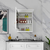 FORCLOVER 24 in. W x 30 in. H Rectangular Surface Mount Solid Wood Medicine Cabinet with Mirror