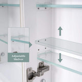 FORCLOVER 24 in. W x 32 in. H Rectangular Recessed Solid Wood Medicine Cabinet with Mirror, Left Hinge