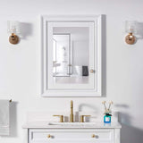 FORCLOVER 24 in. W x 32 in. H Rectangular Recessed Solid Wood Medicine Cabinet with Mirror, Left Hinge
