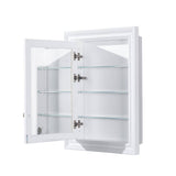 FORCLOVER 24 in. W x 32 in. H Rectangular Recessed Solid Wood Medicine Cabinet with Mirror, Left Hinge
