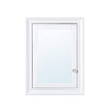 FORCLOVER 24 in. W x 32 in. H Rectangular Recessed Solid Wood Medicine Cabinet with Mirror, Left Hinge