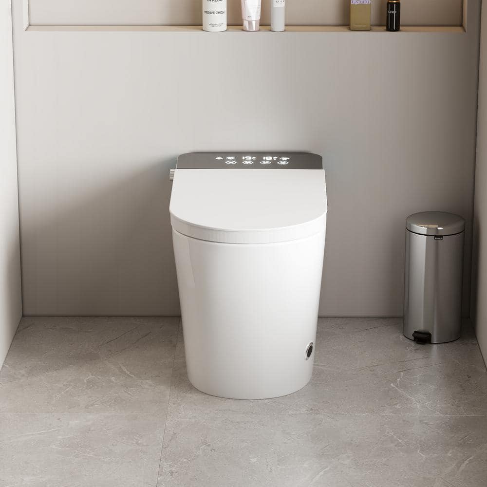 FUFU&GAGA Elongated Smart Bidet Toilet in White with Auto Mode & Heated Seat