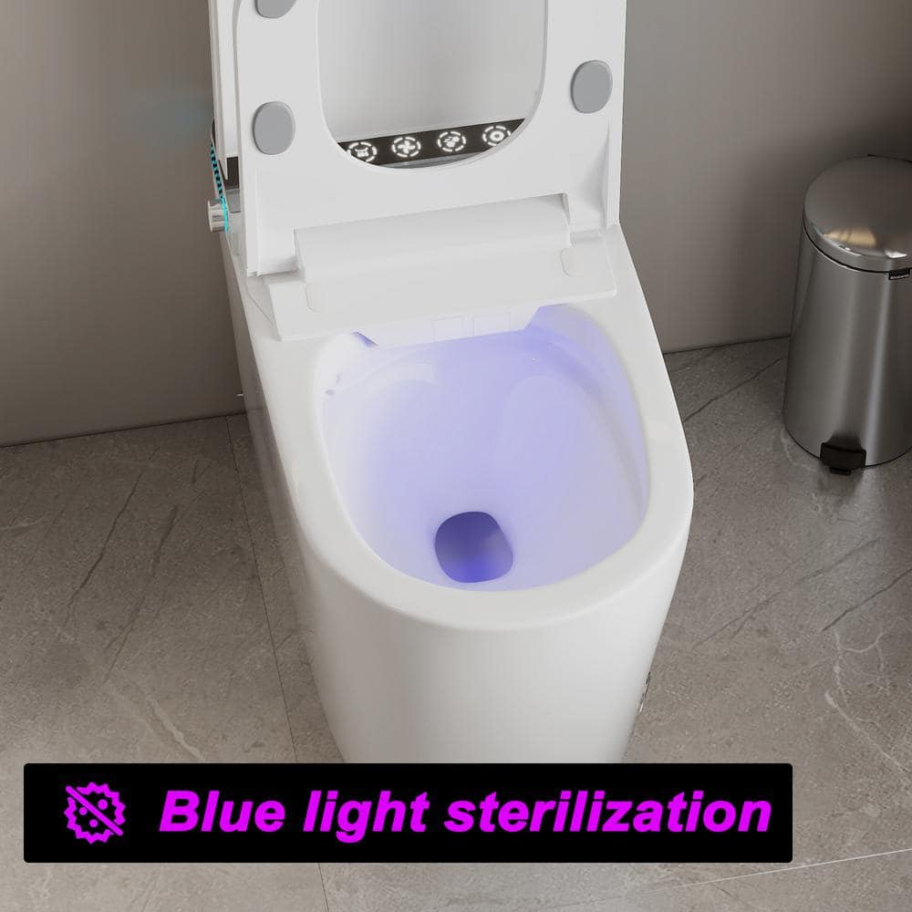 FUFU&GAGA Elongated Smart Bidet Toilet in White with Auto Mode & Heated Seat