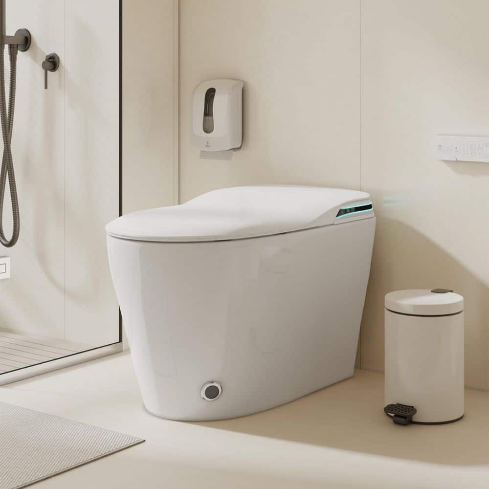 FUFU&GAGA Elongated Smart Bidet Toilet 1.28 GPF in White