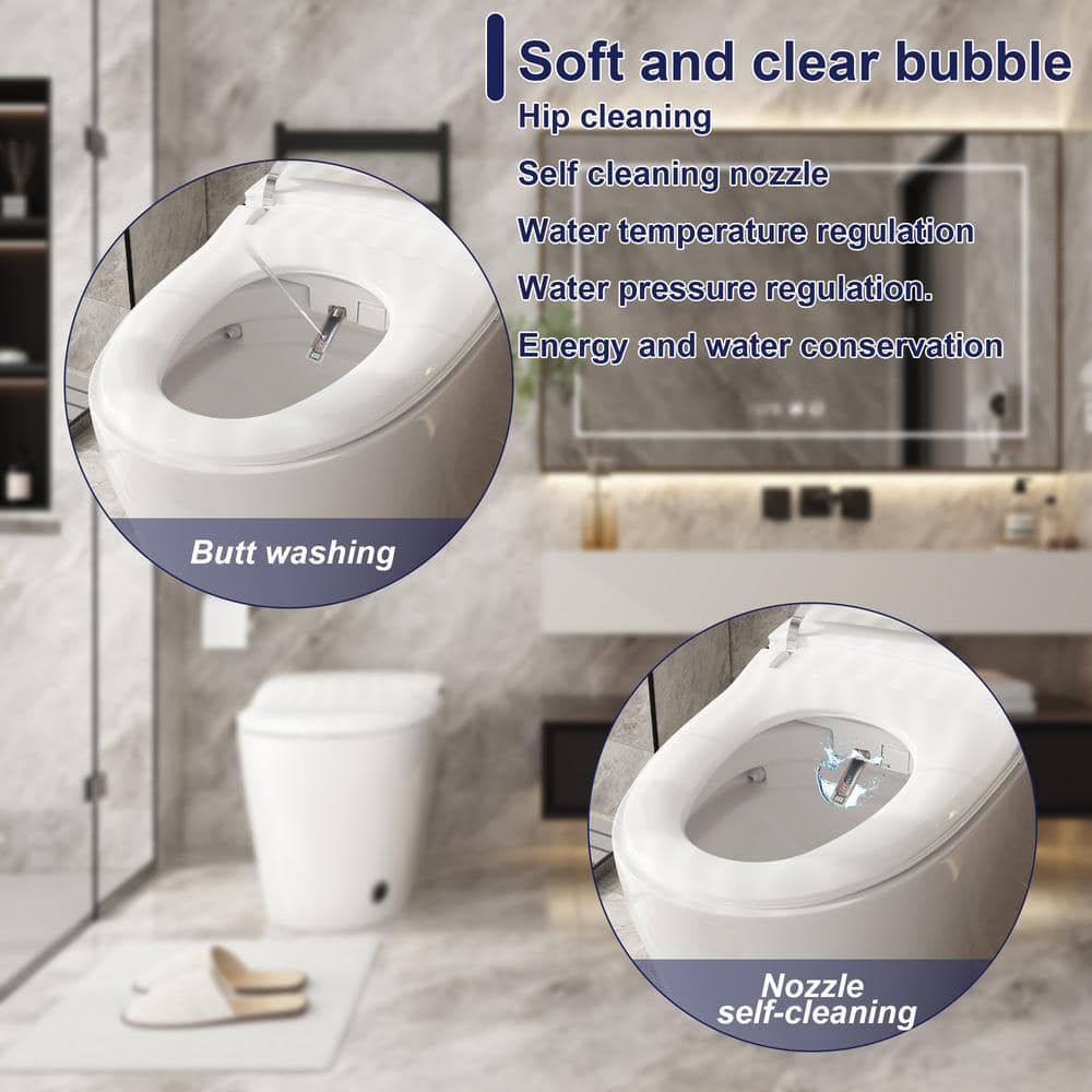 FUFU&GAGA Elongated Smart Bidet Toilet 1.28 GPF in White