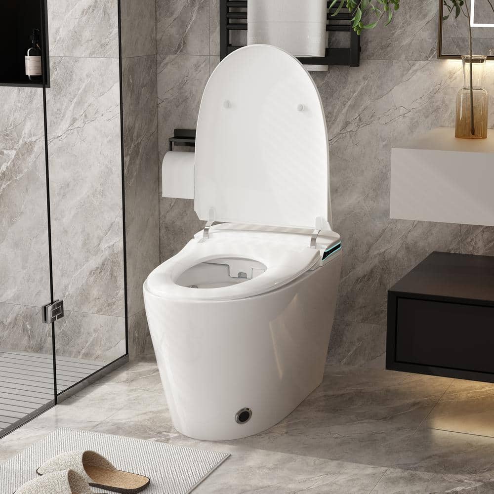 FUFU&GAGA Elongated Smart Bidet Toilet 1.28 GPF in White