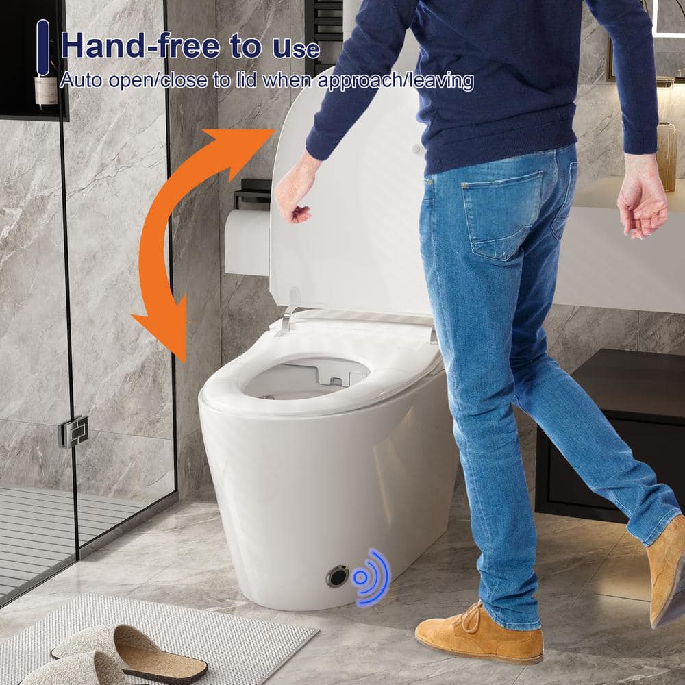 FUFU&GAGA Elongated Smart Bidet Toilet 1.28 GPF in White