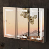 FUFU&GAGA 47.2 in. W x 35.4 in. H Rectangular Surface Mount Bathroom Medicine Cabinet with Mirror, Anti-fog function, LED Light