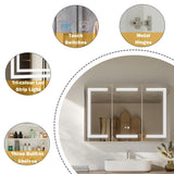 FUFU&GAGA 47.2 in. W x 35.4 in. H Rectangular Surface Mount Bathroom Medicine Cabinet with Mirror, Anti-fog function, LED Light