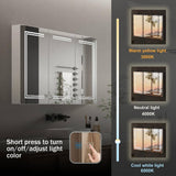 FUFU&GAGA 47.2 in. W x 35.4 in. H Rectangular Surface Mount Bathroom Medicine Cabinet with Mirror, Anti-fog function, LED Light