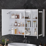 FUFU&GAGA 47.2 in. W x 35.4 in. H Rectangular Surface Mount Bathroom Medicine Cabinet with Mirror, Anti-fog function, LED Light