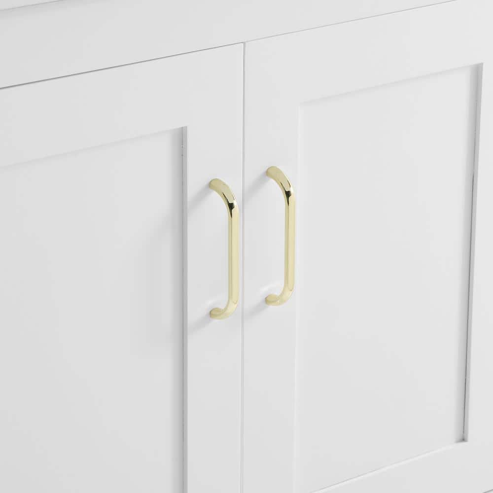 FUNKOL 36 in. x 18.3 in. x 32.9 in. White MDF Rectangle Bathroom Vanity Cabinet Ready to Assembly, Solid Wood Plus