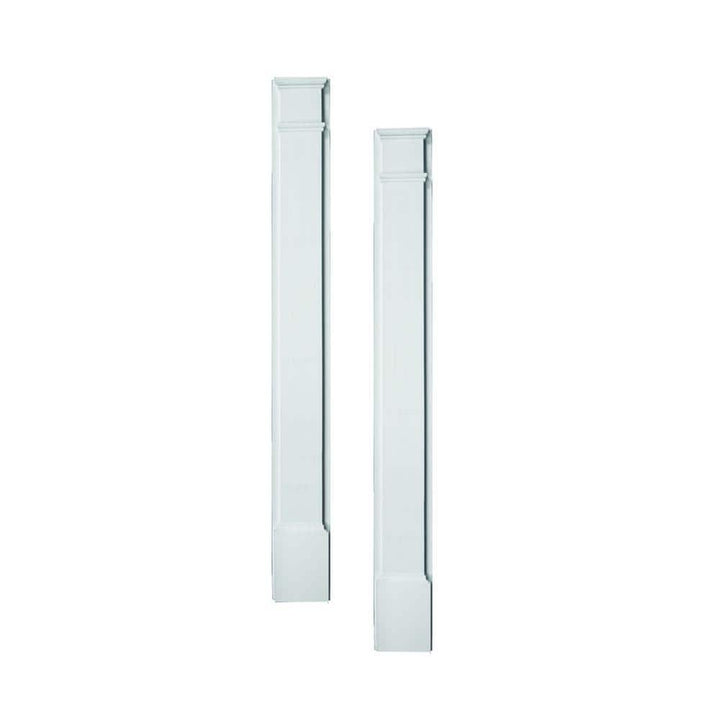 Fypon 1 - 5/8 in. x 5-1/4 in. x 90 in. Primed Polyurethane Pilaster Plain Moulding with Plinth Block