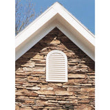 Fypon 22 in. x 31.5 in. Round Top White Polyurethane Weather-Resistant Functional Gable Louver Vent