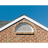 Fypon 36 in. x 18 in. Half Round White Polyurethane Weather-Resistant Functional Gable Louver Vent