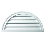Fypon 36 in. x 18 in. Half Round White Polyurethane Weather-Resistant Functional Gable Louver Vent