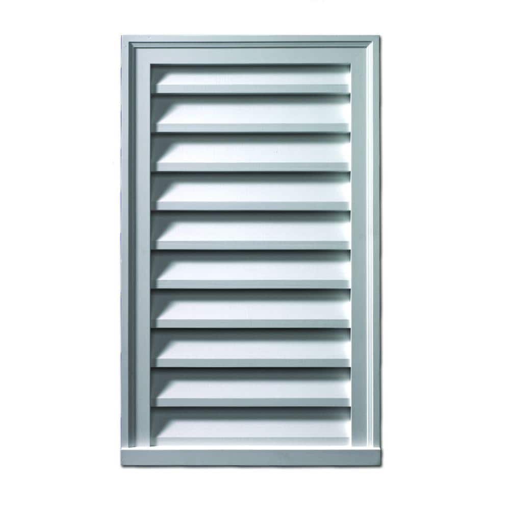 Fypon 24 in. x 36 in. Rectangular White Polyurethane Weather-Resistant Gable Louver Vent