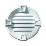 Fypon 25 in. x 25 in. Round White Polyurethane Weather-Resistant Gable Louver Vent