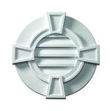 Fypon 36 in. x 36 in. Round White Polyurethane Weather-Resistant Gable Louver Vent