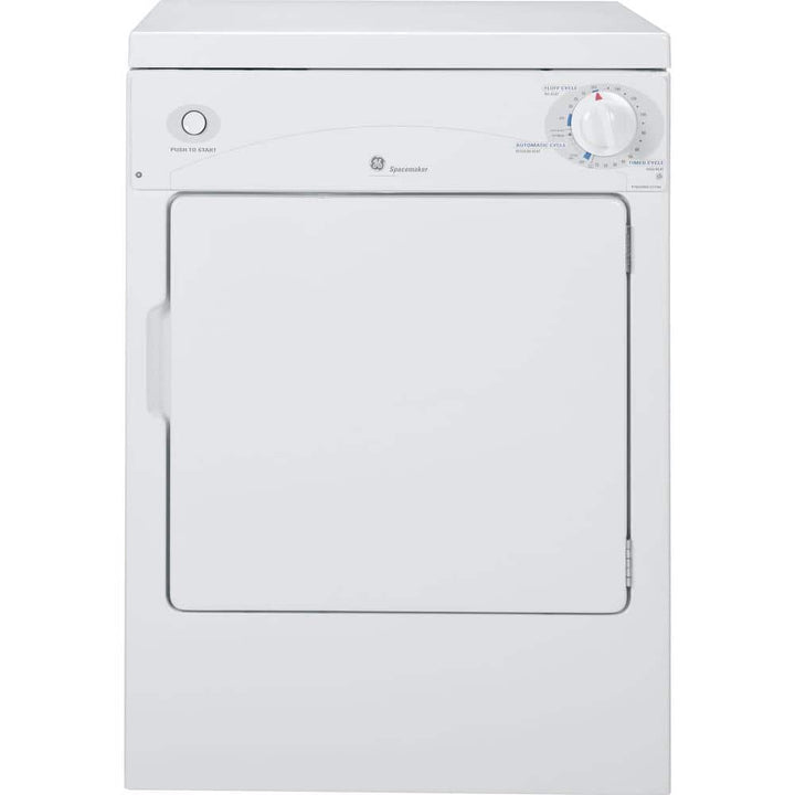 GE 3.6-cu ft Stackable Portable Electric Dryer (White on White)