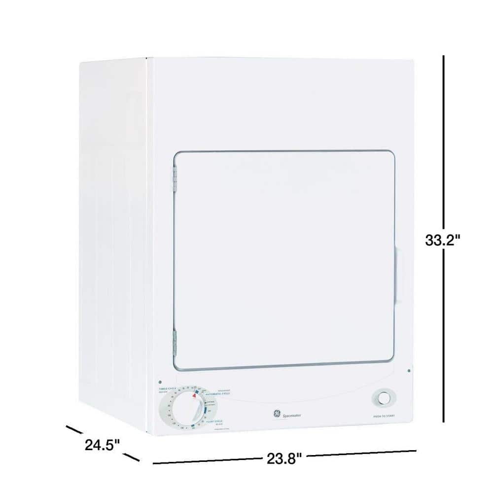 GE 3.6-cu ft Stackable Electric Dryer (White)
