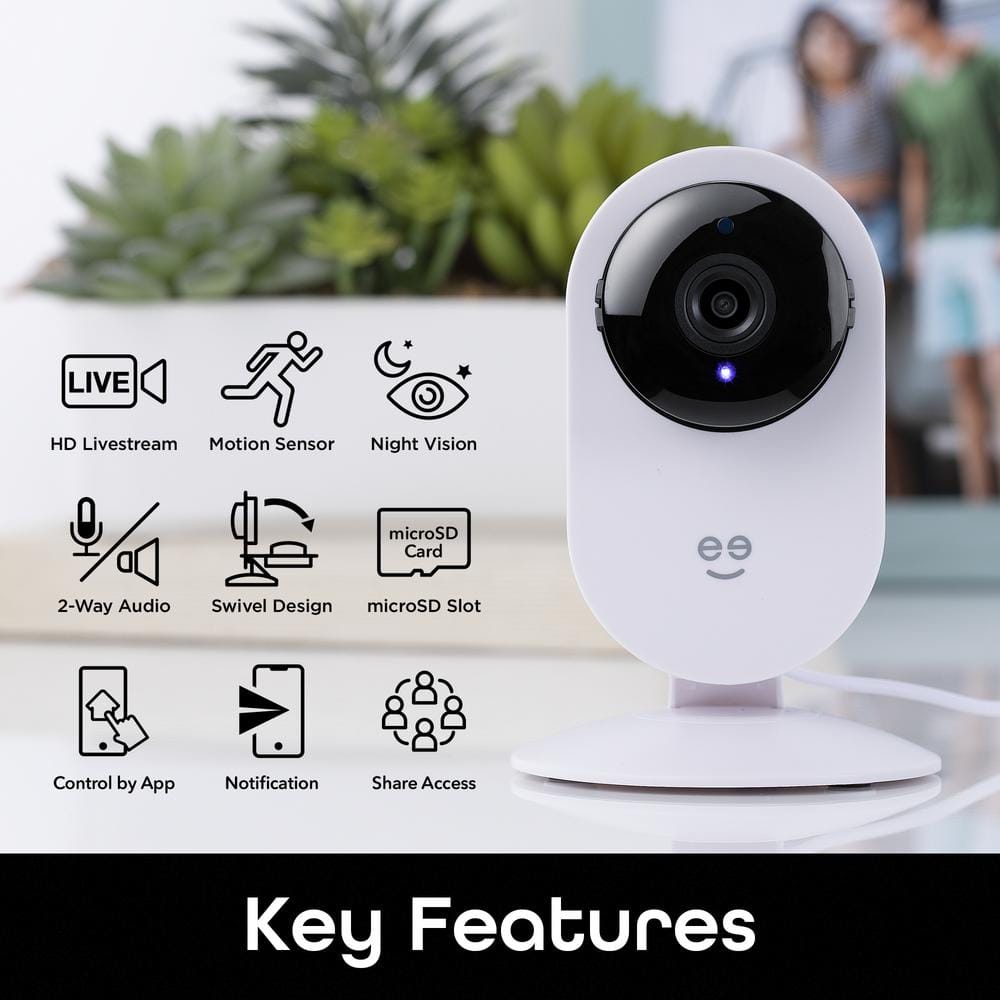 Geeni Glimpse 1080p HD Wireless Smart Camera - Indoor Home Security Camera - No Hub Required - Voice Control