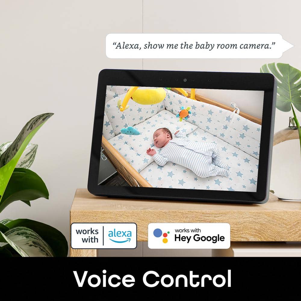 Geeni Vision 2K Wired Plug-In Indoor Smart Security Camera, Flexible Stem, Night Vision, Two-Way Talk, Live View, White