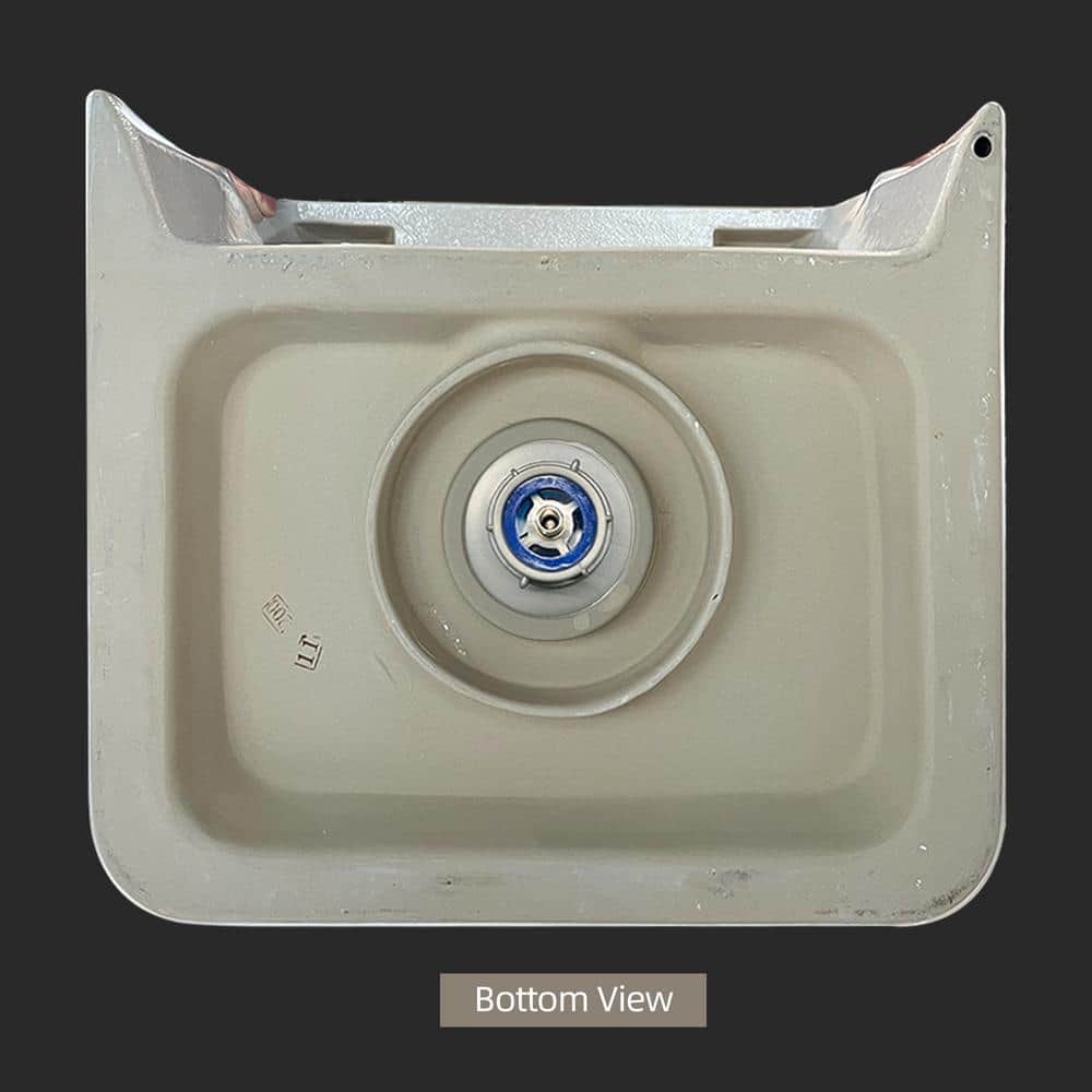 Getpro 24 in. Wall Mount Laundry Utility Sink in White - Farmhouse Ceramic with Bracket & Strainer