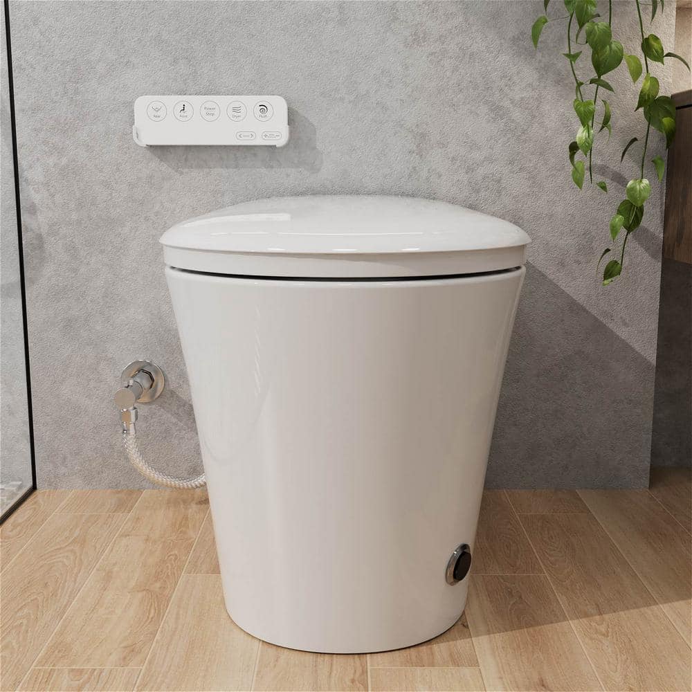 GIVING TREE Smart Toilet Bidet with 1.32 GPF Built-In Water Tank and Warm Air Dryer