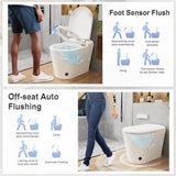 GIVING TREE Smart Toilet Bidet with 1.32 GPF Built-In Water Tank and Warm Air Dryer