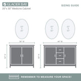 Glacier Bay 20 in. x 30 in. Frameless Recessed or Surface-Mount Bathroom Medicine Cabinet with Beveled Mirror, White