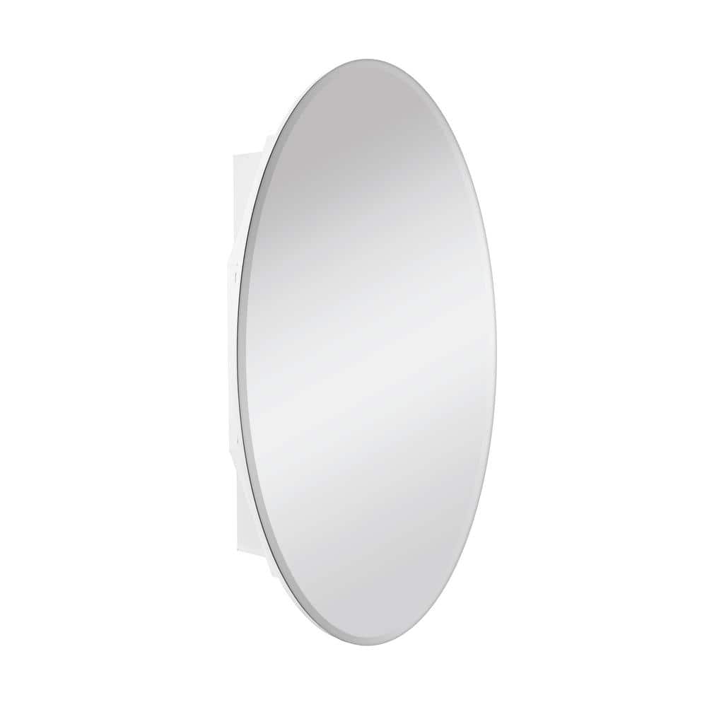 Glacier Bay 20 in. x 30 in. Frameless Recessed or Surface-Mount Bathroom Medicine Cabinet with Beveled Mirror, White
