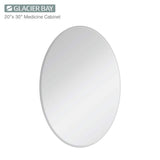 Glacier Bay 20 in. x 30 in. Frameless Recessed or Surface-Mount Bathroom Medicine Cabinet with Beveled Mirror, White