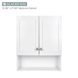 Glacier Bay 22-7/8 in. W. x 27-7/8 in. H Framed Surface-Mount Rectangular Bathroom Medicine Cabinet with Mirror, White
