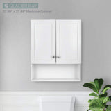 Glacier Bay 22-7/8 in. W. x 27-7/8 in. H Framed Surface-Mount Rectangular Bathroom Medicine Cabinet with Mirror, White