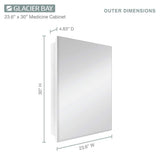 Glacier Bay 23.6 in. W x 30 in. H Rectangular Wood Composite Medicine Cabinet with Mirror