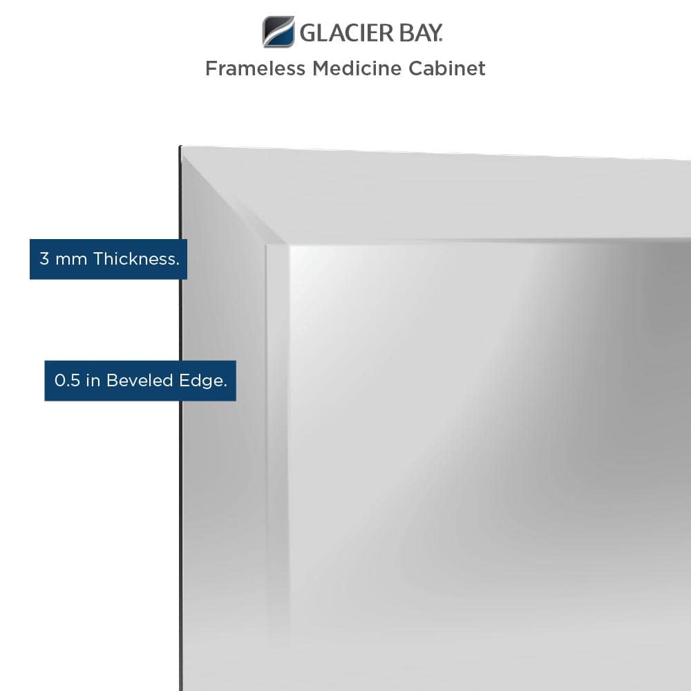 Glacier Bay 23.6 in. W x 30 in. H Rectangular Wood Composite Medicine Cabinet with Mirror