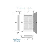 Glacier Bay Spacecab 16 in. W x 26 in. H Rectangular Frameless Recessed Medicine Cabinet with Polished Edge Mirror and 6-Shelves