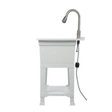 Glacier Bay 24" Freestanding Laundry/Utility Sink with Stainless Pull-Out Faucet