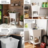 Glacier Bay 24.1 in. Laundry Sink Work Center with Pull-Out Faucet