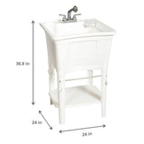Glacier Bay 24.1 in. Laundry Sink Work Center with Pull-Out Faucet